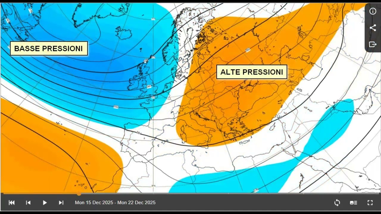METEO a lungo termine: la circolazione generale fin quasi a NATALE 2025