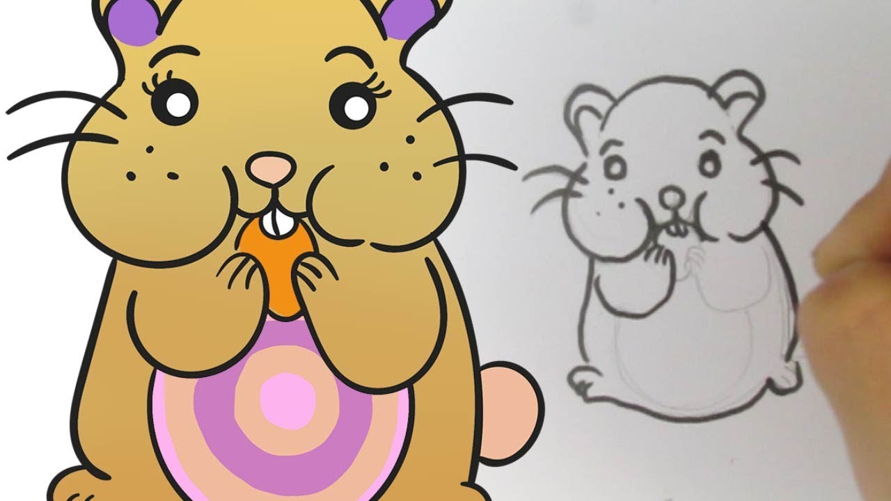 Видео как нарисовать хомяка