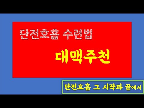 단전호흡 수련법   대맥주천(대맥유통)