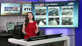 Mostly cloudy Saturday with a slight chance for a wintry mix