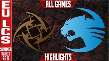 Ninjas In Pyjamas vs Roccat Highlights ALL GAMES Week 8 EU LCS Summer 2017 NIP vs ROC