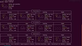 How to show weather information using curl in the Linux terminal