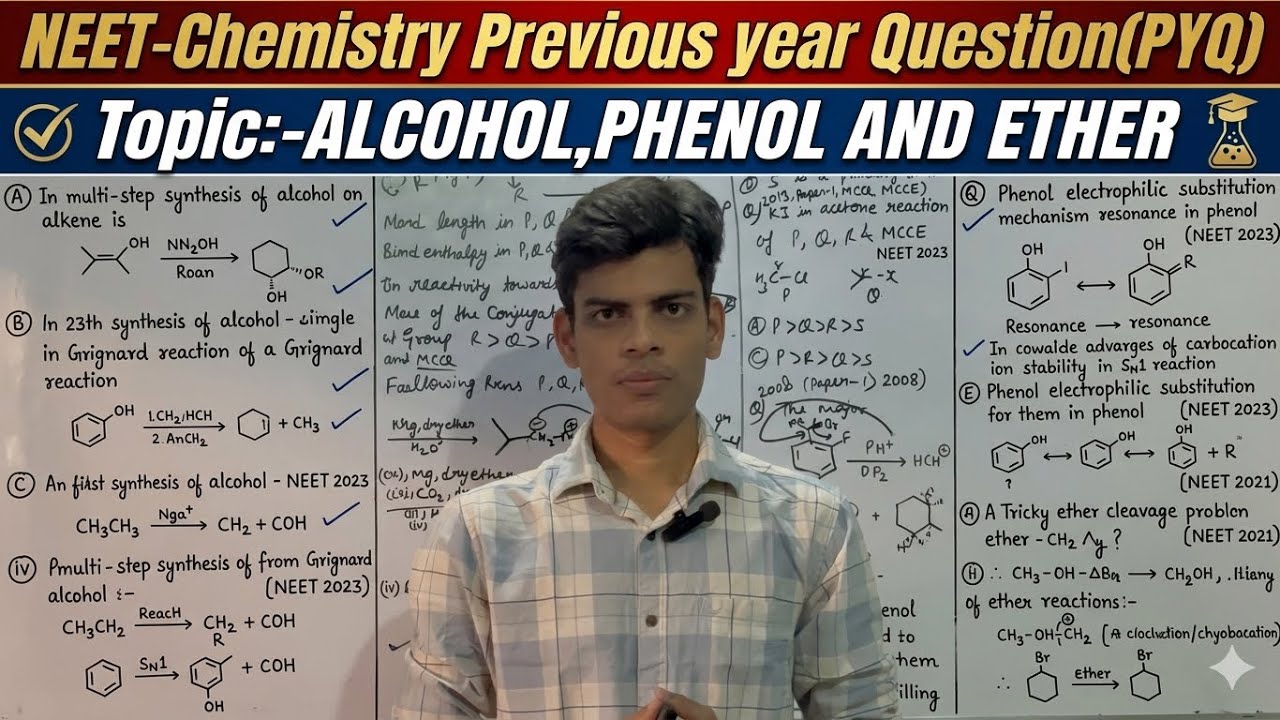 NEET -Chemistry Previous year question (PYQ) Alcohol Phenol and Ether # ...
