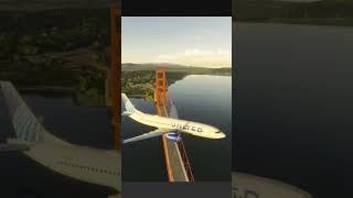 United Boeing 737 Flies Over the Golden Gate Bridge! ✈️🌉 | Microsoft Flight Simulator 2024 #shorts