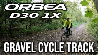 Riding my Orbea D30 1X on a gravel cycle path
