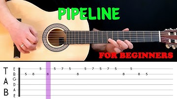 PIPELINE | Easy guitar melody lesson for beginners (with tabs) - The Chantay
