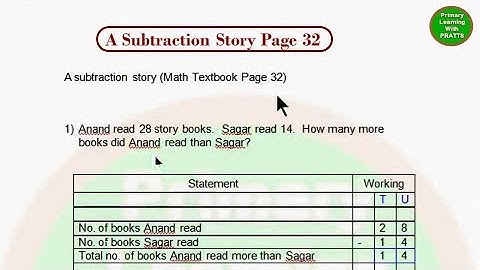 A Subtraction Story, Page 32, Std 2, Maharashtra Board, Mathematics