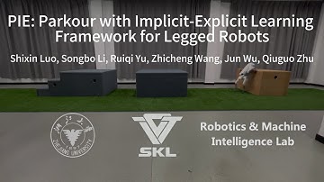PIE: Parkour with Implicit-Explicit Learning Framework for Legged Robots