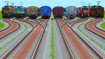 All Epic Trains 🚭Run Back To Back On Bumpy Diesel Railroad Tracks | indian railways | beamng drive