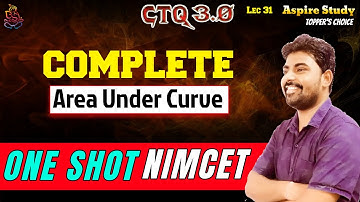 NIMCET & JEE PYQs Area Under Curve | Integration | Calculus  CTQ 3.0 31 - Best NIMCET 2024 Coaching