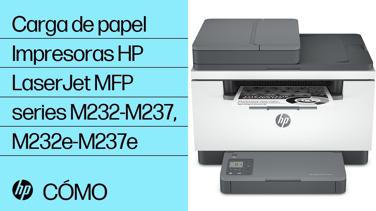 Carga de papel, Impresoras HP LaserJet MFP series M232-M237, M232e-M237e