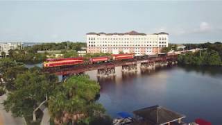 FEC Train and Preparations for Virgin Trains Bridge Construction in Melbourne, FL - June 26, 2020