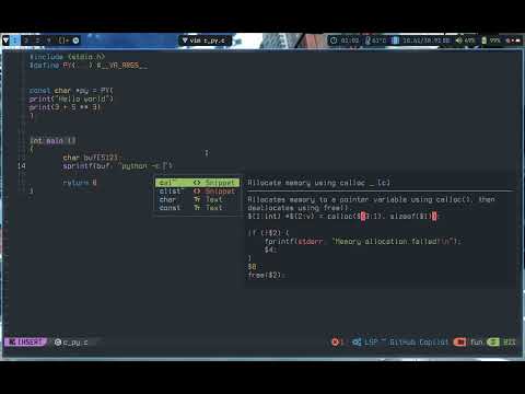 ASMR Fast Coding - Python in C