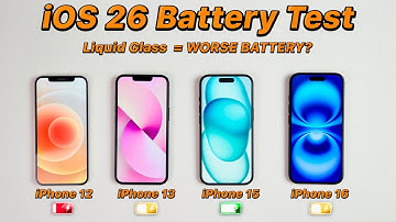 iPhone 12 vs iPhone 13 vs iPhone 15 vs iPhone 16 iOS 26 BATTERY TEST