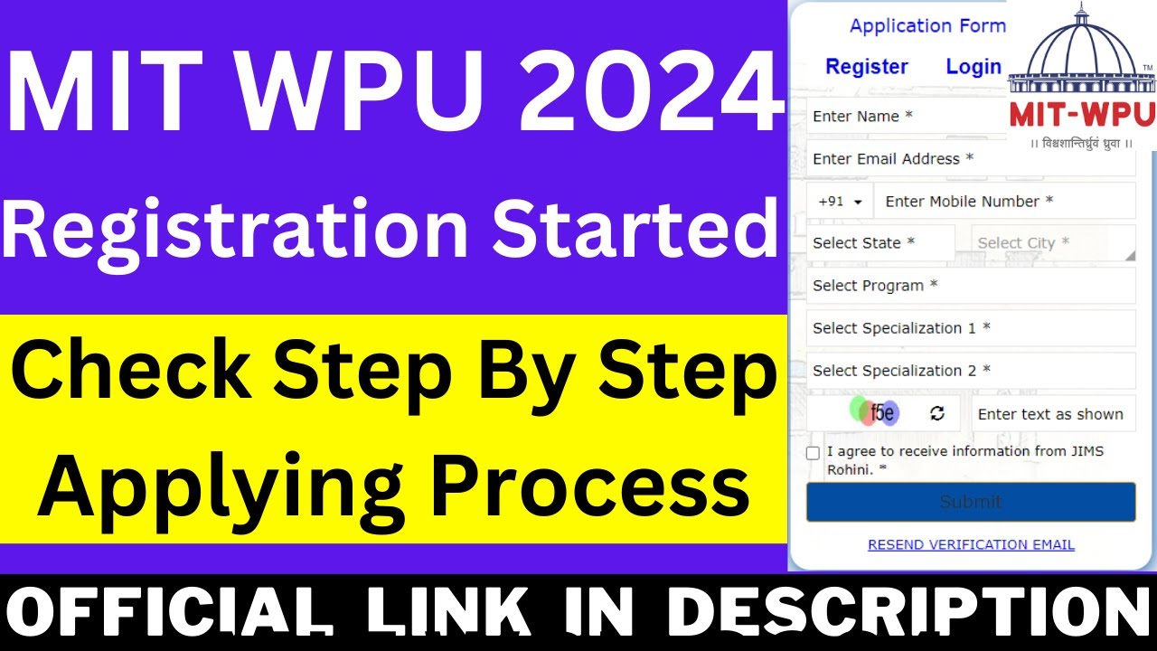MIT WPU 2024 Registration MIT WPU 2024 Admission Process How To