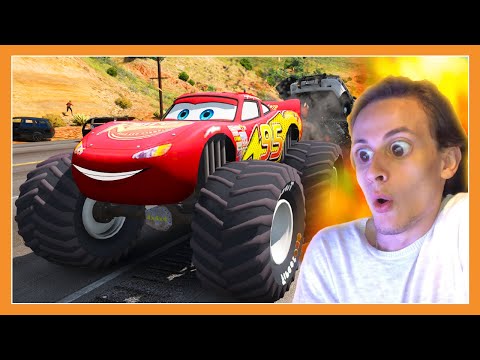 მონსტრი McQueen GTA5 ში - ელვა მაქვინის ყველაზე დიდი ნახტომი