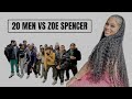 20 men vs 1 youtuber zoespencer