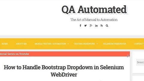 How to Handle BootStrap Dropdown in Selenium WebDriver.