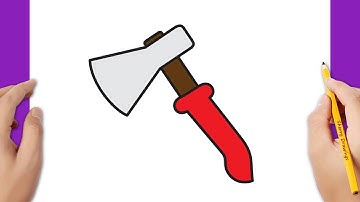 How to draw an axe easy