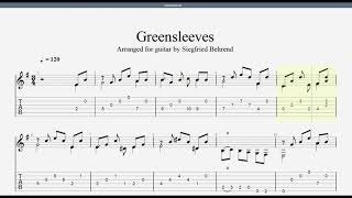 Greensleeves - Traditional English folk song (Guitar Tabs)