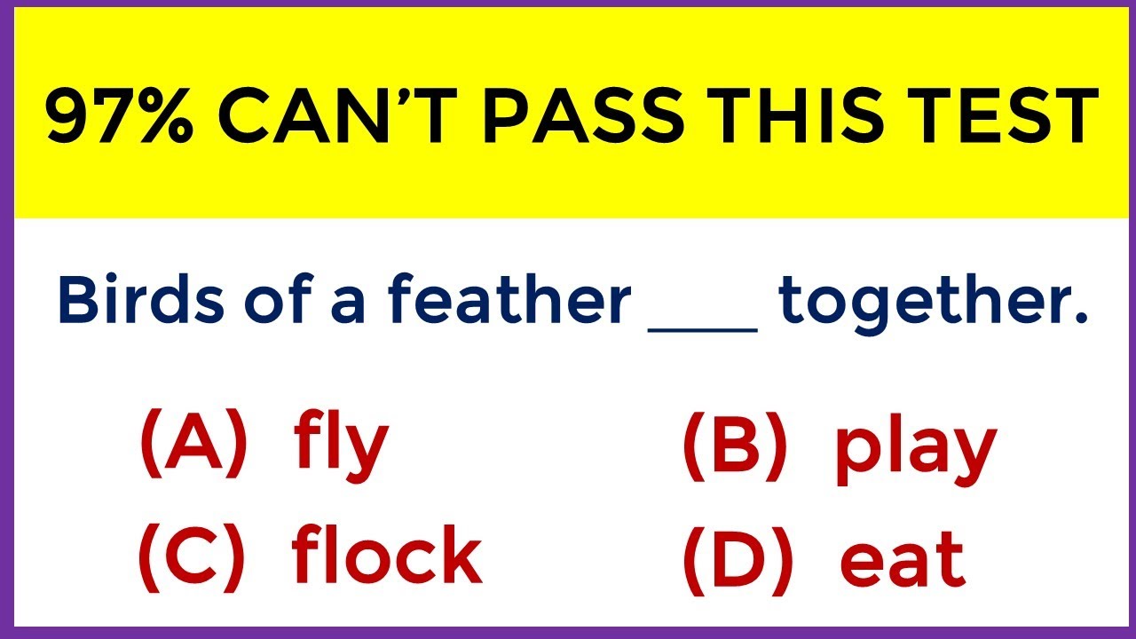English Grammar Test ️📖 | Proverbs Quiz | 97% can't pass this quiz ...