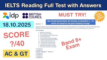 Cambridge 1 Test 3 Reading Passages with Answers 18.10.2025 - Test #39