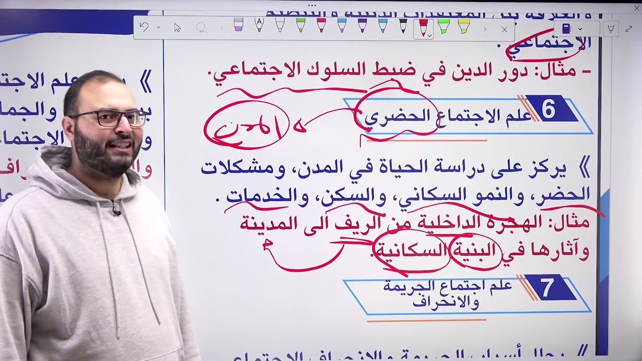 توجيهي جيل 2008 علم النفس والاجتماع -ما الفروع الرئيسة لعلم الاجتماع؟- المنهاج الجديد