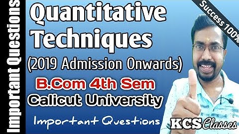 Quantitative Techniques For Business|Important Questions|Calicut University Bcom 4th Semester