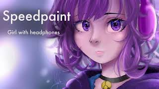 Speedpaint - girl with headphones (ANIMATED ART)