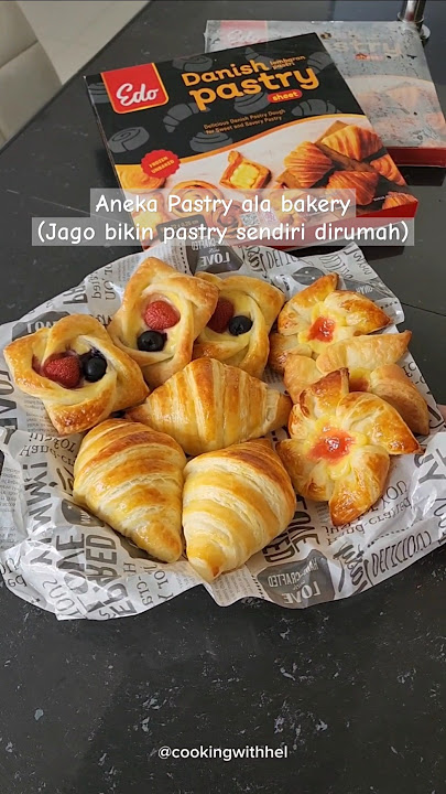 Buat sendiri aneka kue pastry. Resep cek ▶️☝️ diatas tulisan ini. #pastry #croissant #danishpastry