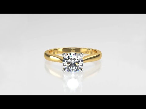 SR1034 18k Yellow Gold Solitaire Diamond Engagement Ring