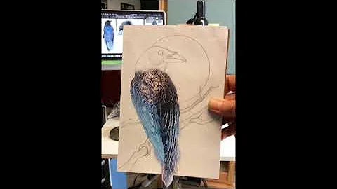 Christine Knapp Raven relief demo using oil based ...