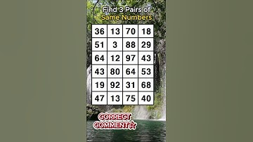 Find 3 pairs of identical numbers.FIND AT LEAST 1 PAIR!/Dementia Prevention Quizzes/Tests.No.685