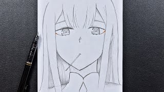 Anime sketch | how to draw zero two step-by-step