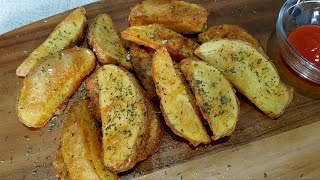 Crispy Potato Wedges - Cemilan Kentang Goreng Wedges Tanpa Oven Mudah Buatnya
