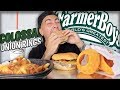 CHILLI Cheese Fries + Colossal Onion Rings + Cheeseburgers (Farmerboys Mukbang)