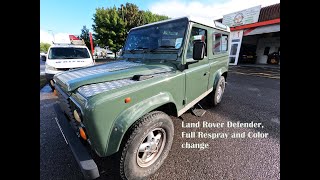 Land Rover Defender, Full resprays, inside and out with removal of panels for a colour change.