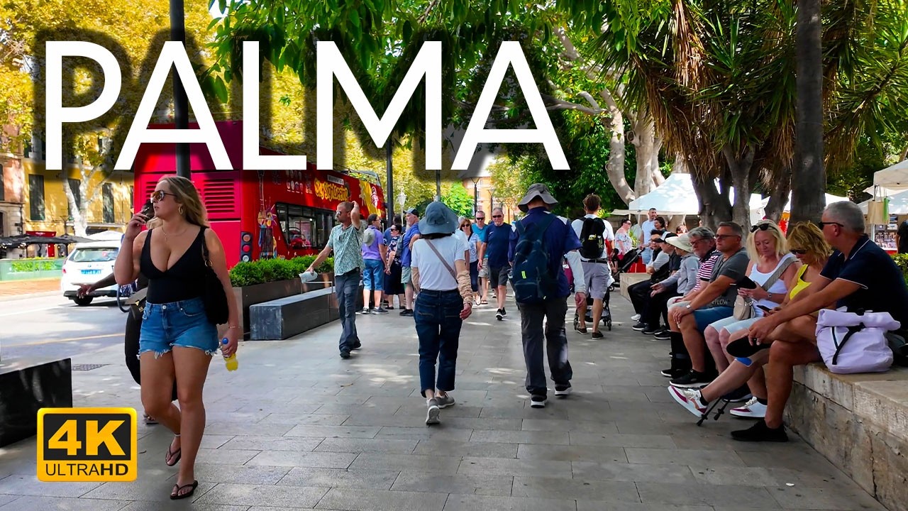 PALMA DE MALLORCA 🇪🇸 | Walk from the Cathedral to Plaça de Cort 4K