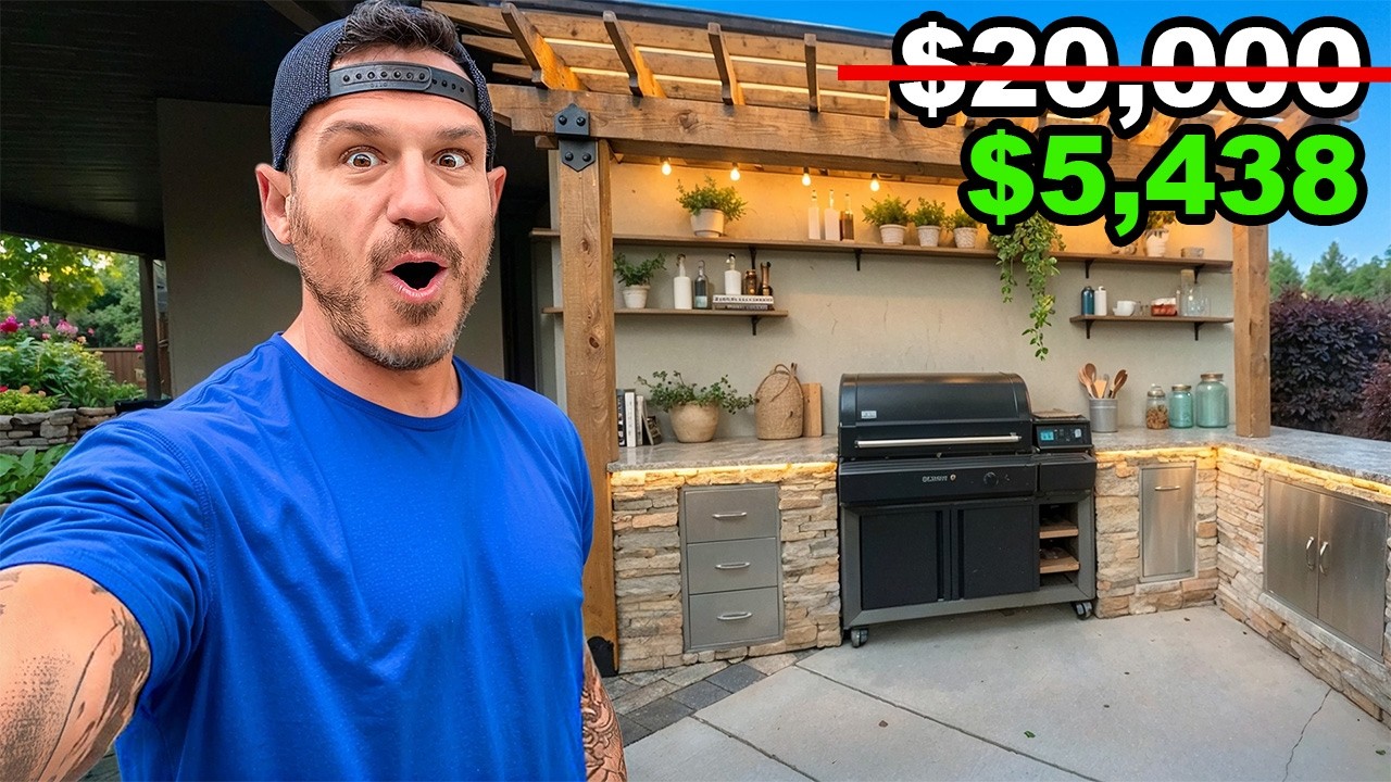 I Built a Luxury $20,000 Outdoor Kitchen - YouTube