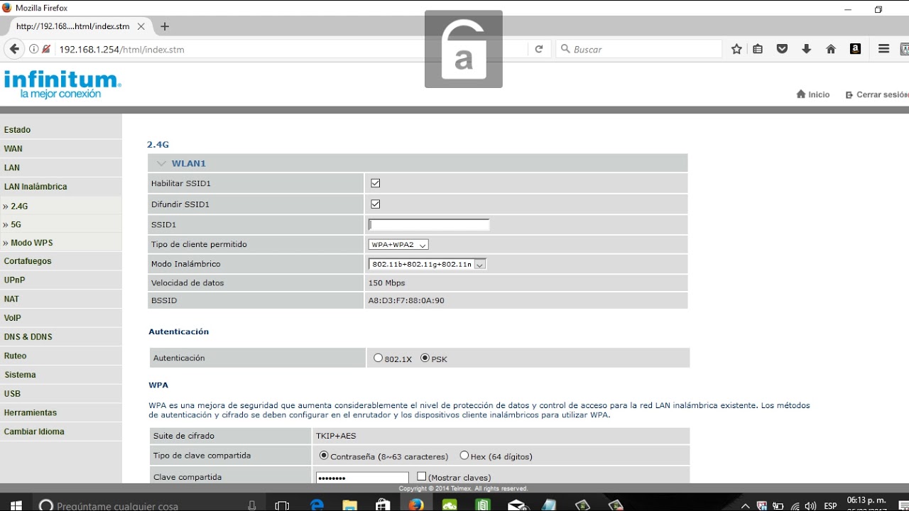 como cambiar la contraseña telmex "nuevo modem" YouTube