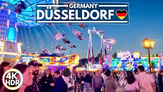 Rheinkirmes 2023, Germany's Biggest Summer Event in Düsseldorf, 4KHDR Walking Tour