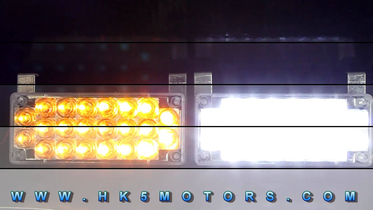 44 LED White/Amber Emergency Strobe Light YouTube
