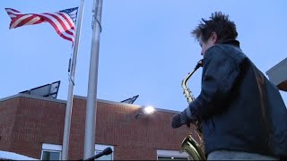 12-year-old saxophone honors first responders in Farmington Hills
