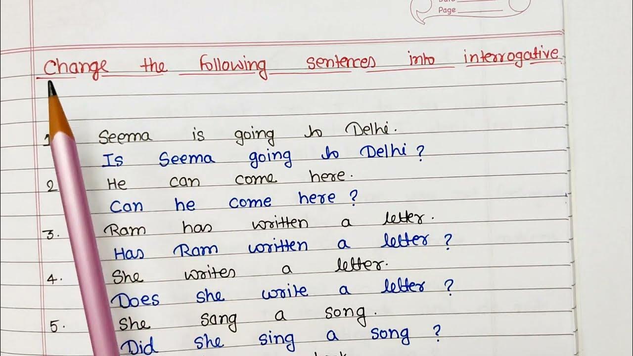 Change the Sentences from Declarative to Interrogative YouTube