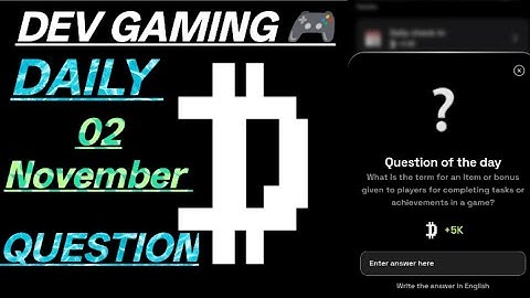 Dropee Question of The Day | 02 November | Dropee Question of the day Code #kdp_gaming