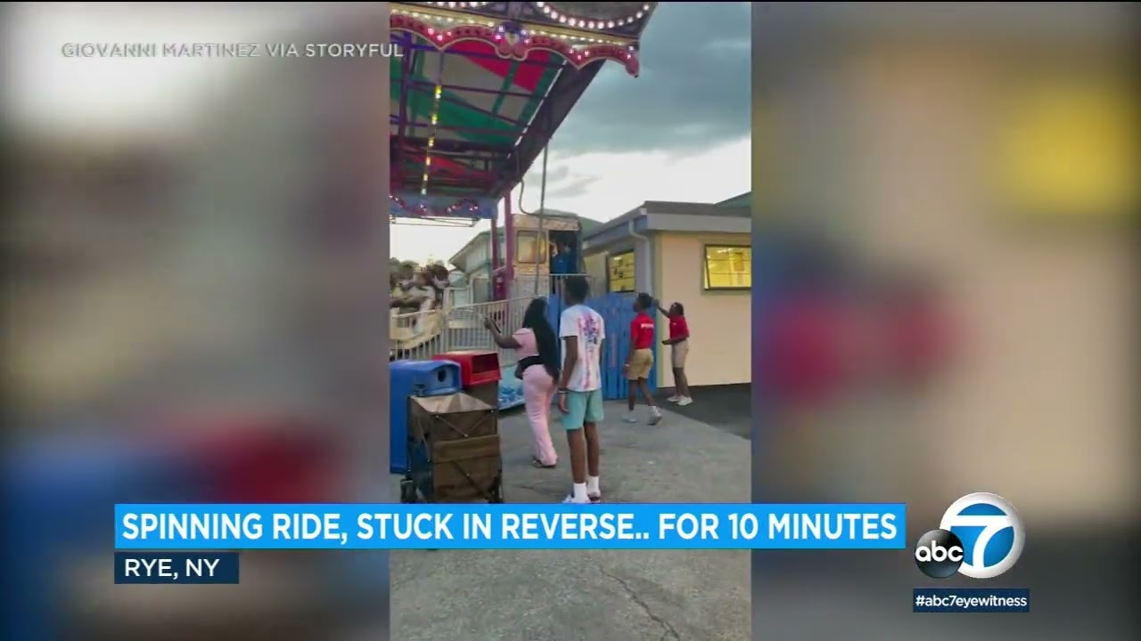 Spinning amusement park ride gets stuck in reverse for 10 minutes