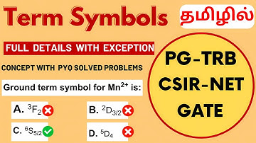 Term Symbols Explained in Tamil (for Exams)