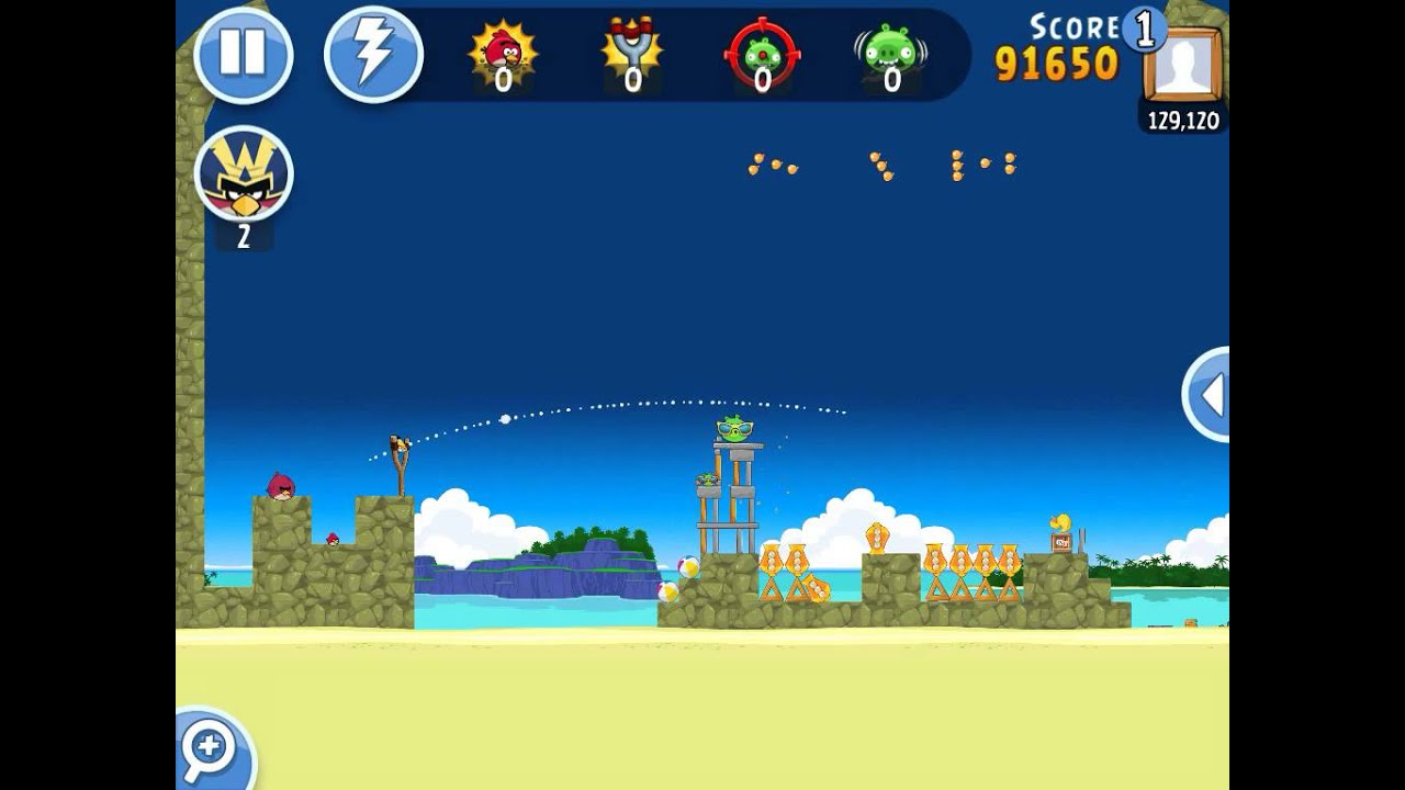 Angry Birds Friends Tournament Level 6 Week 64 - One Bird 3 Star Solution- August 5th