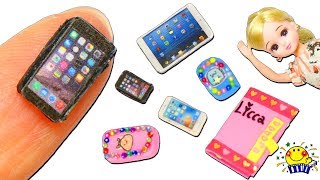 リカちゃん iPhoneを手作り♡ミキちゃんマキちゃんに携帯電話とケースのプレゼント♪iPadもDIY♪miniature おもちゃ たまごMammy