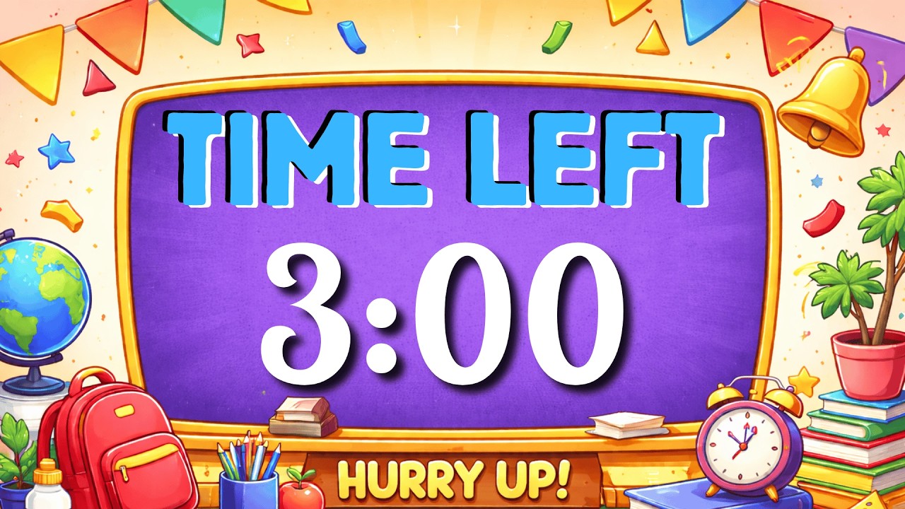 3 Minute Timer ⏱️ Clean Countdown for Classroom, Focus & Study - YouTube